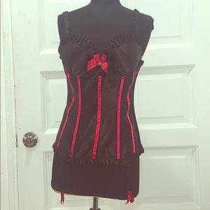 New with Tags Red and Black Corset